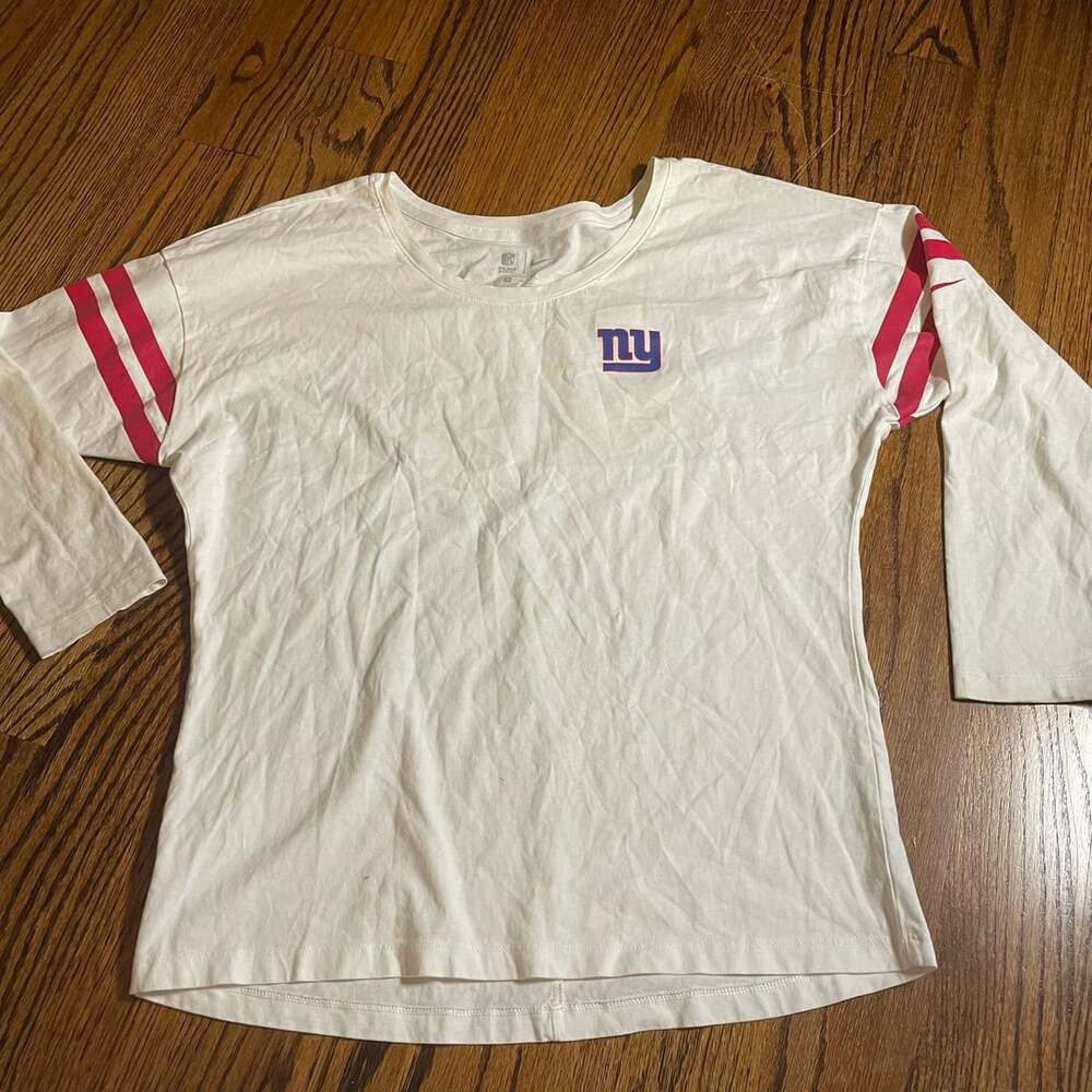 Nike NFL New York Giants Long Sleeve T-Shirt Size M White Red Blue